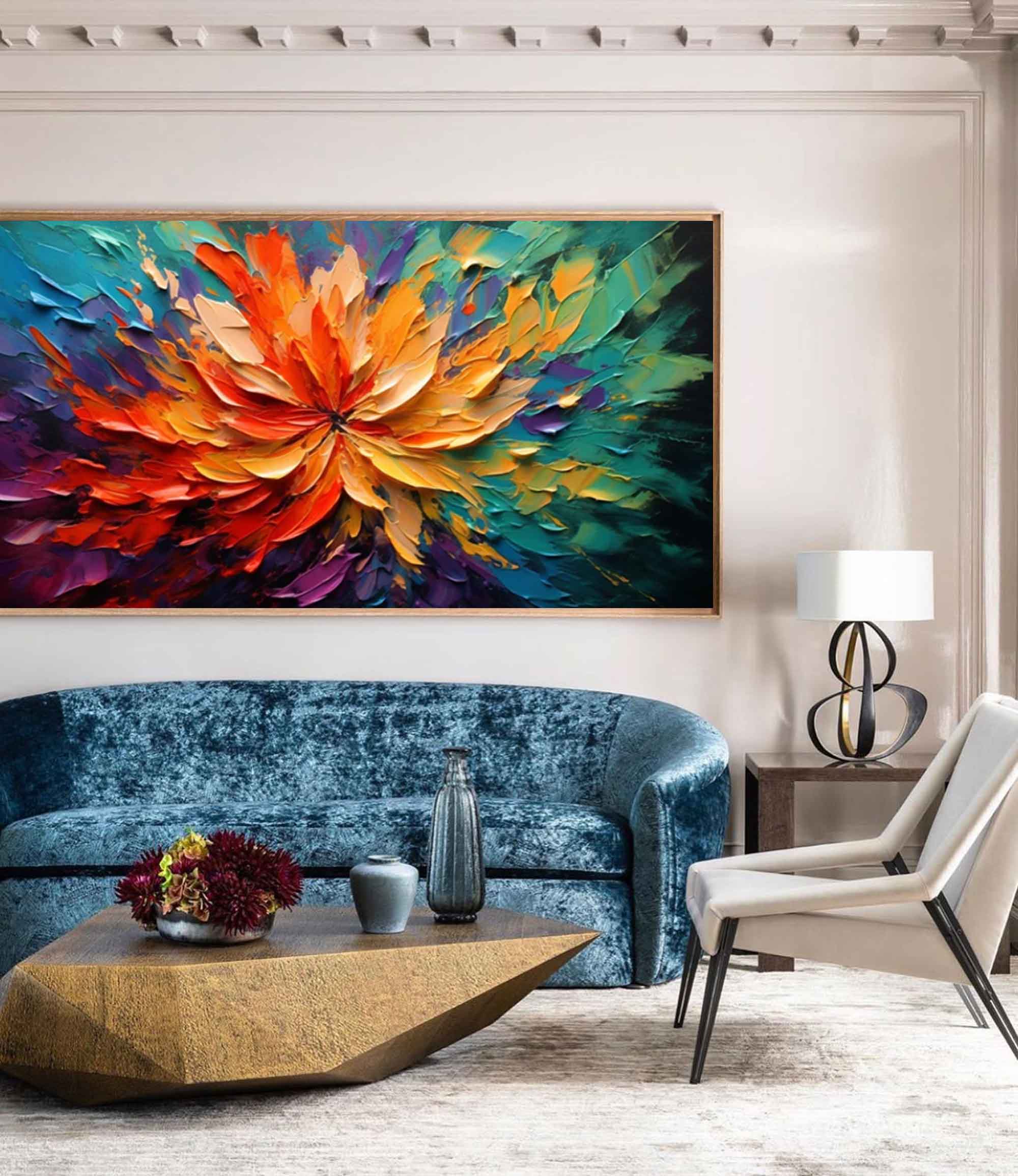 Wall Art Impasto Vibrant Floral Bloom