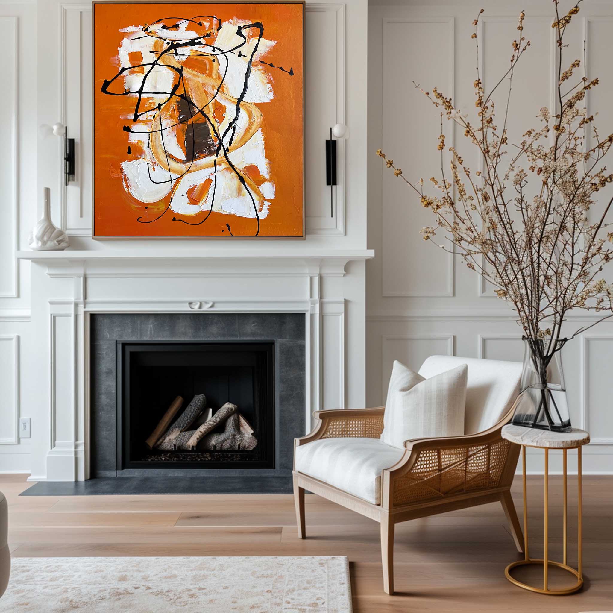 Orange Abstract Painting ABAV183 - Neutralighting