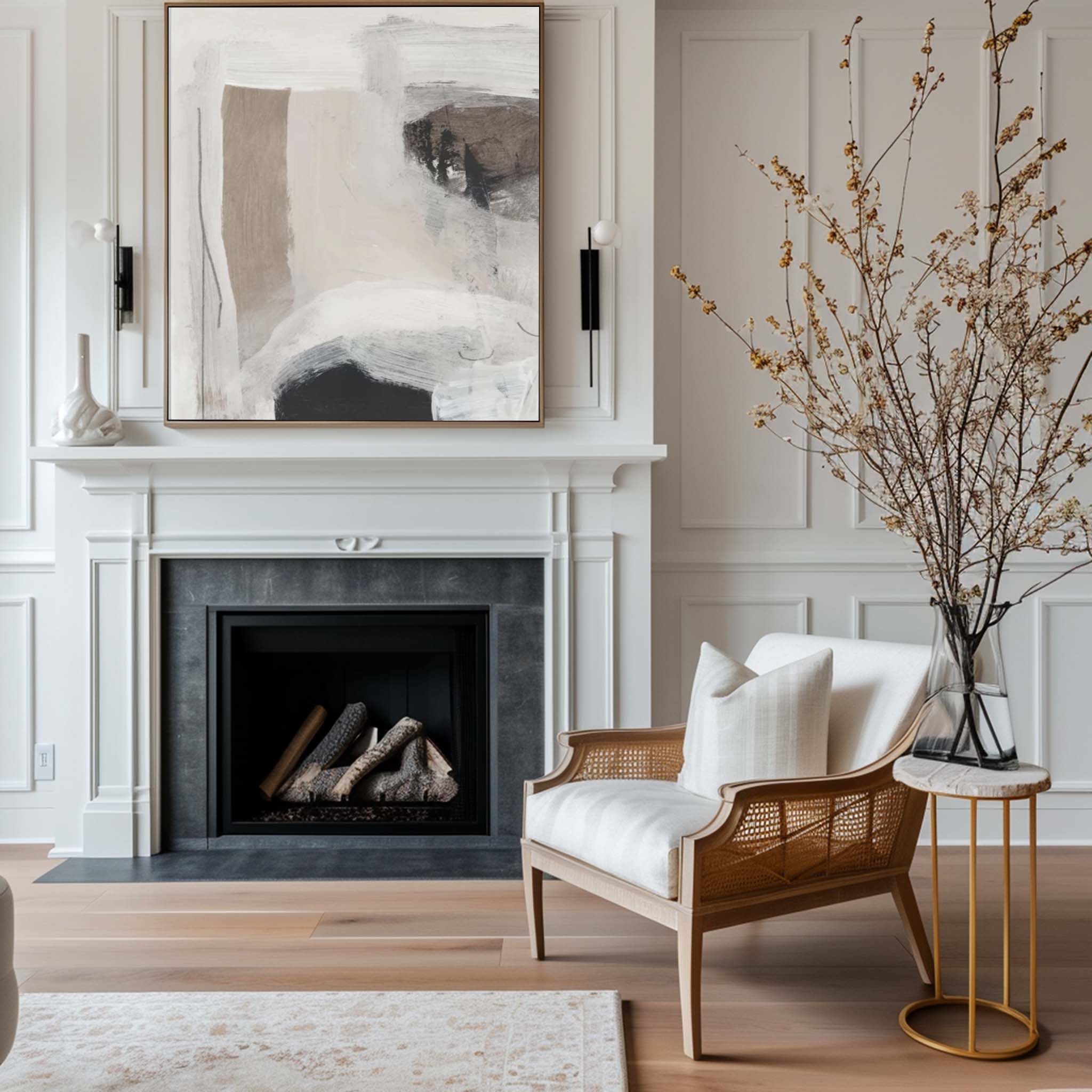Beige Abstract Minimalist Painting