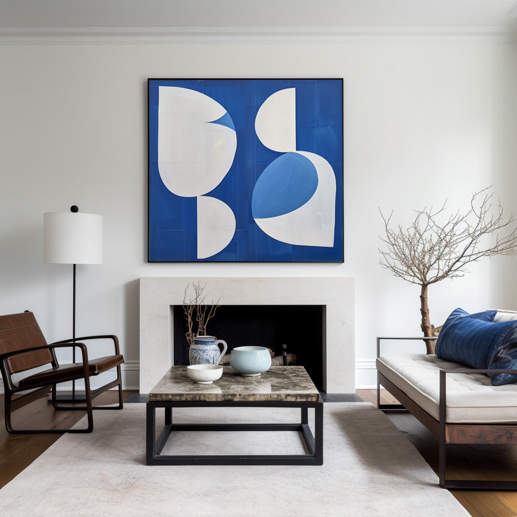 Wall Art Cobalt Organic Shapes