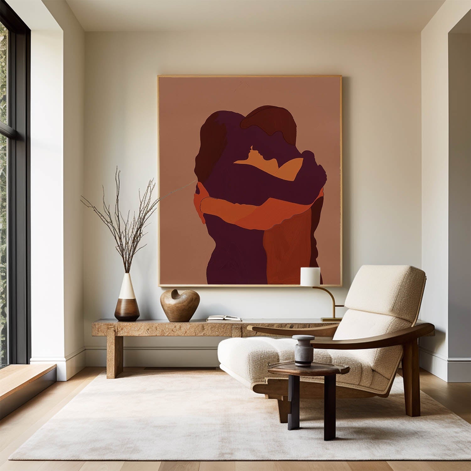 Terracotta Embrace Couple Painting