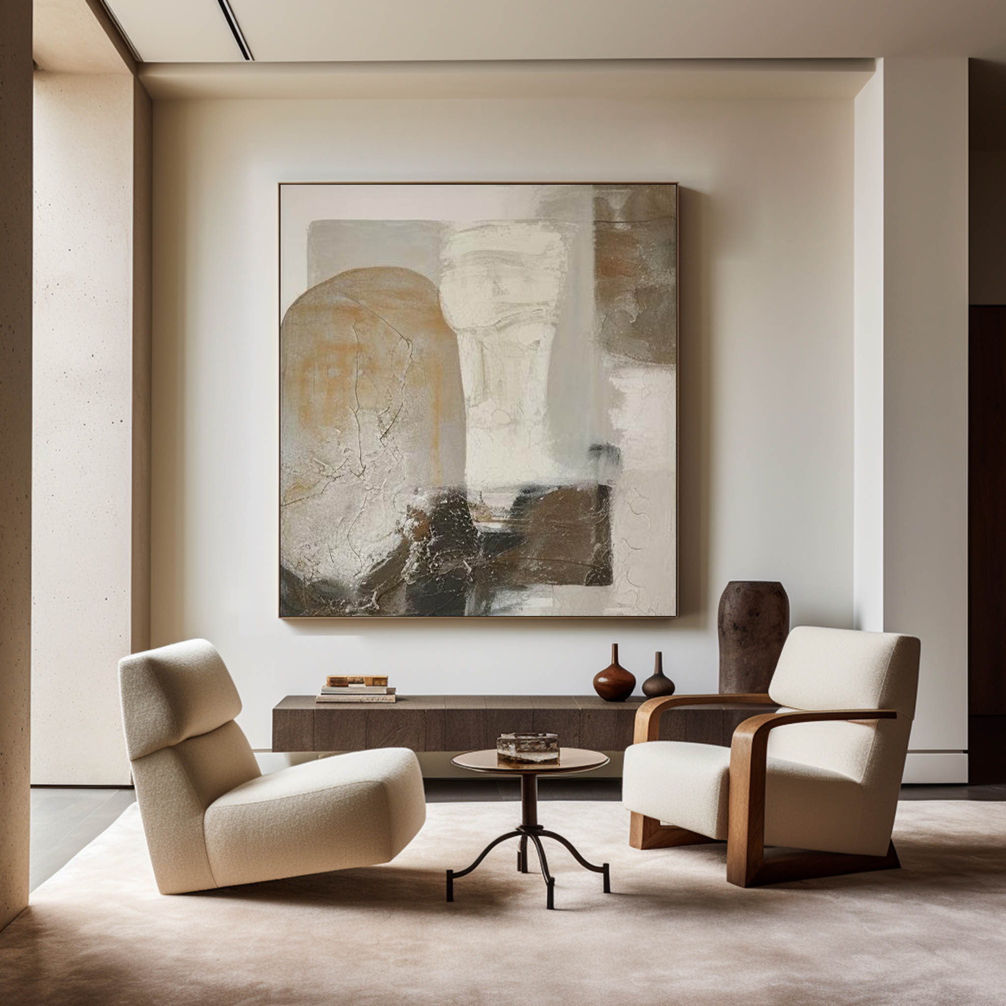 Osiris Neutral Textured Collage Canvas Art