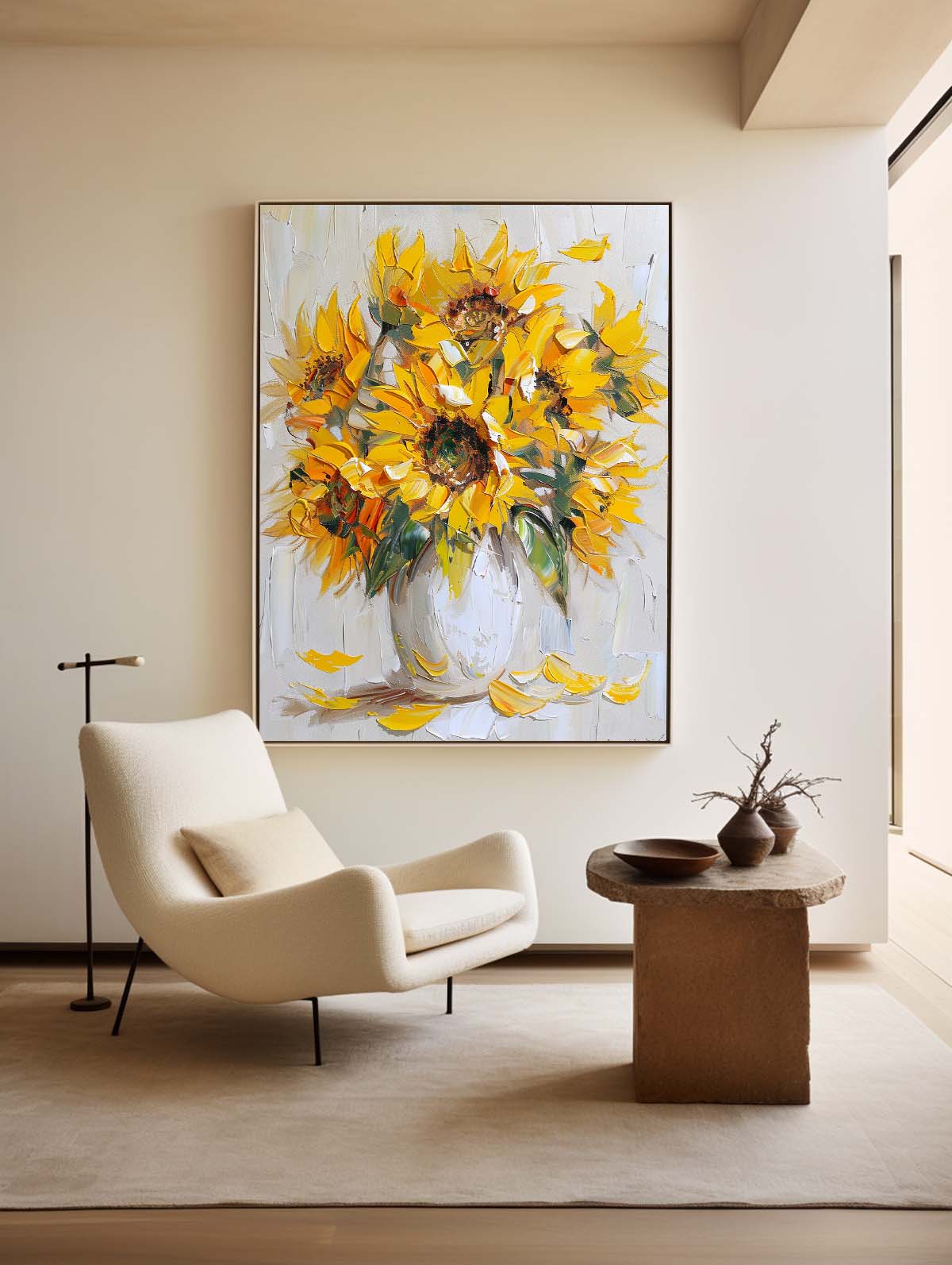 Yellow Sunflower Bouquet Floral Painting