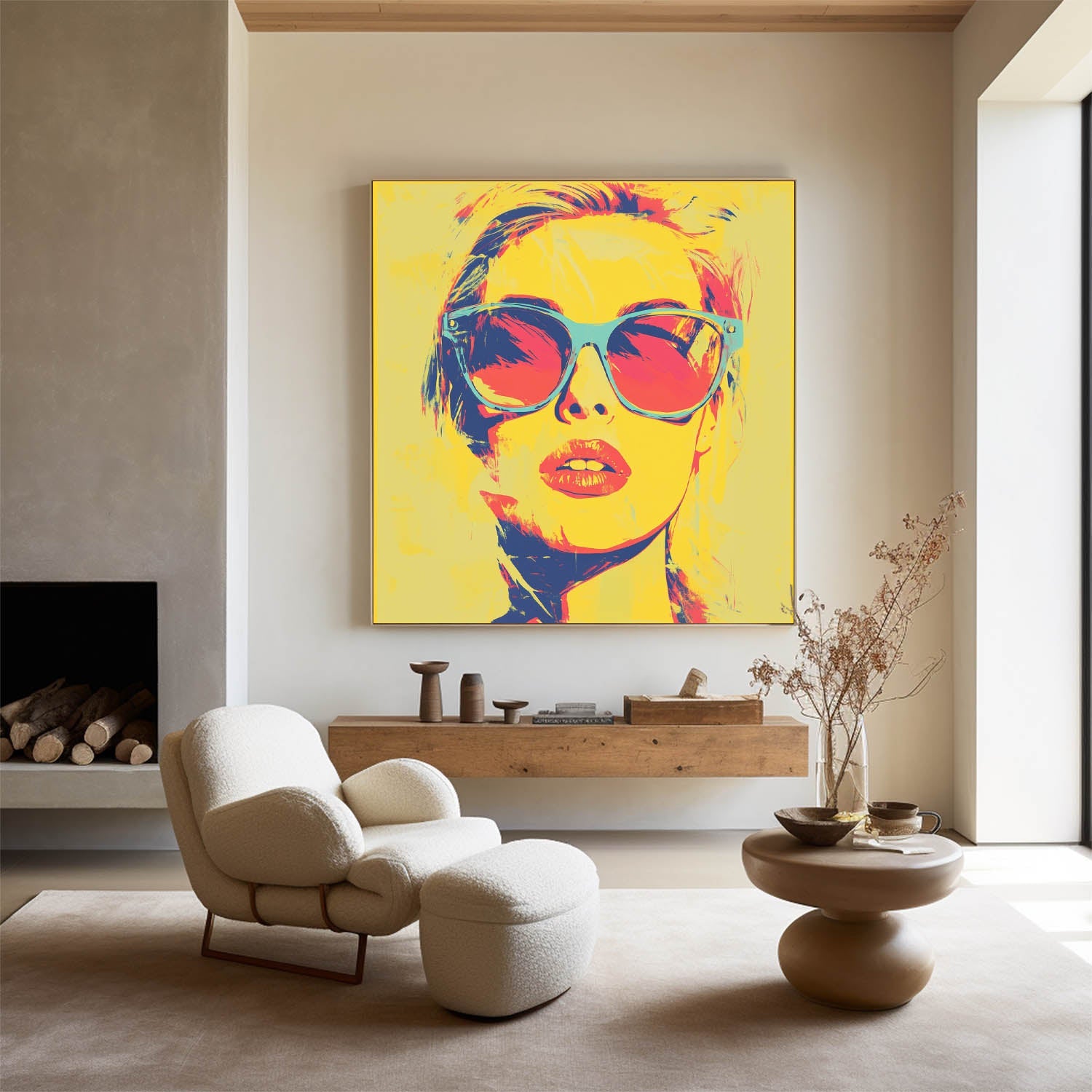 Pop Art Woman Portrait Canvas Wall Art