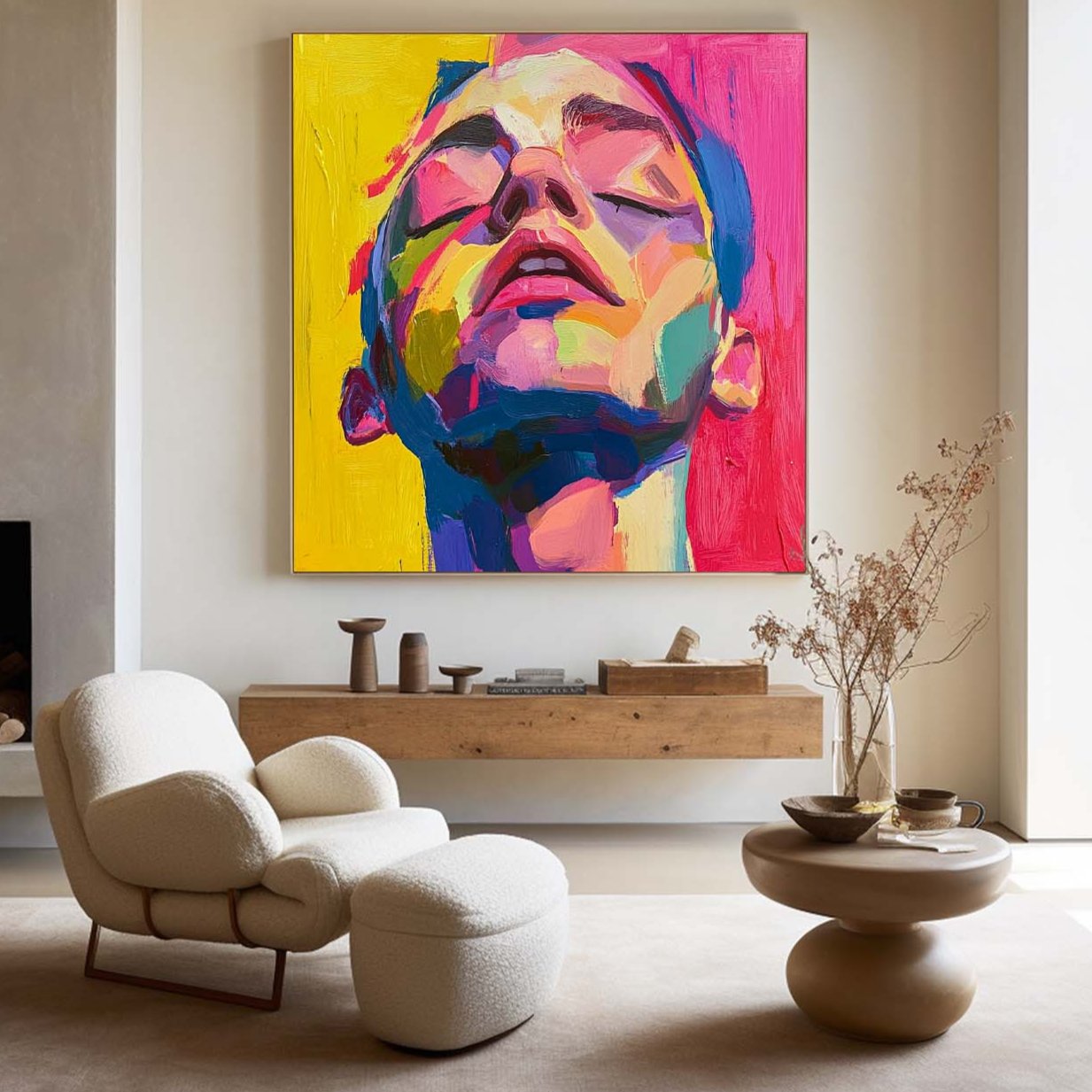 Vibrant Uptilted Portrait Canvas Wall Art