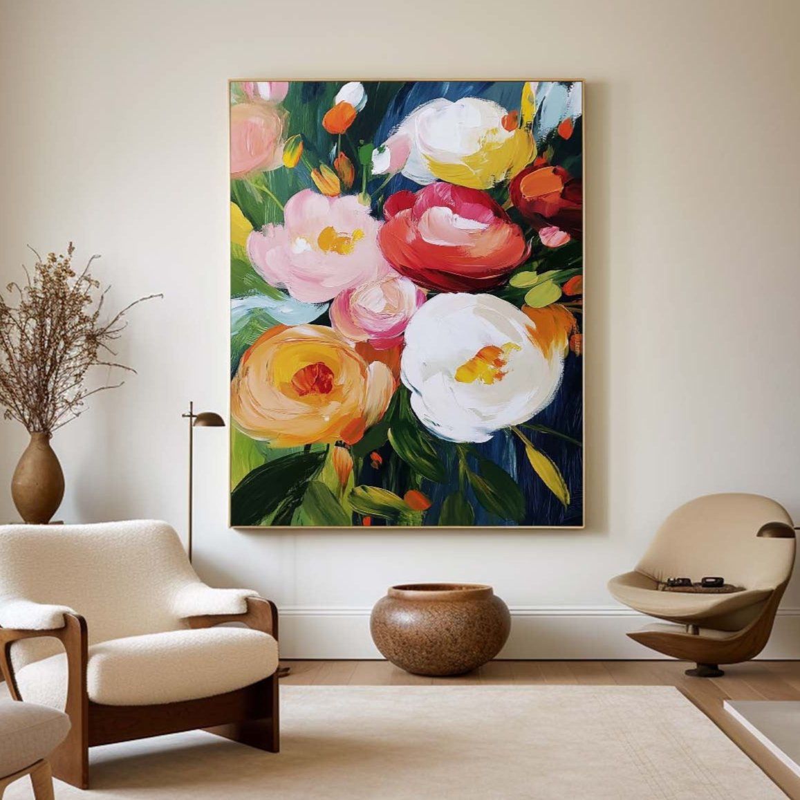 Colorful Floral Modern Abstract Wall Art
