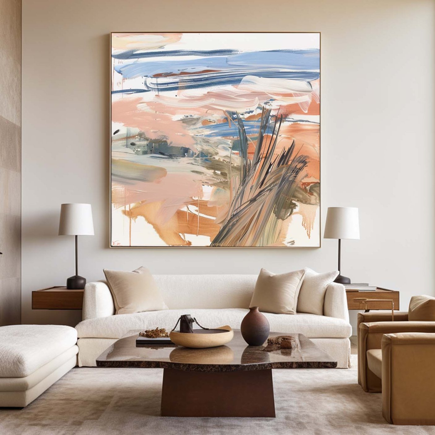Coastal Brushstrokes Abstract Landscape Art