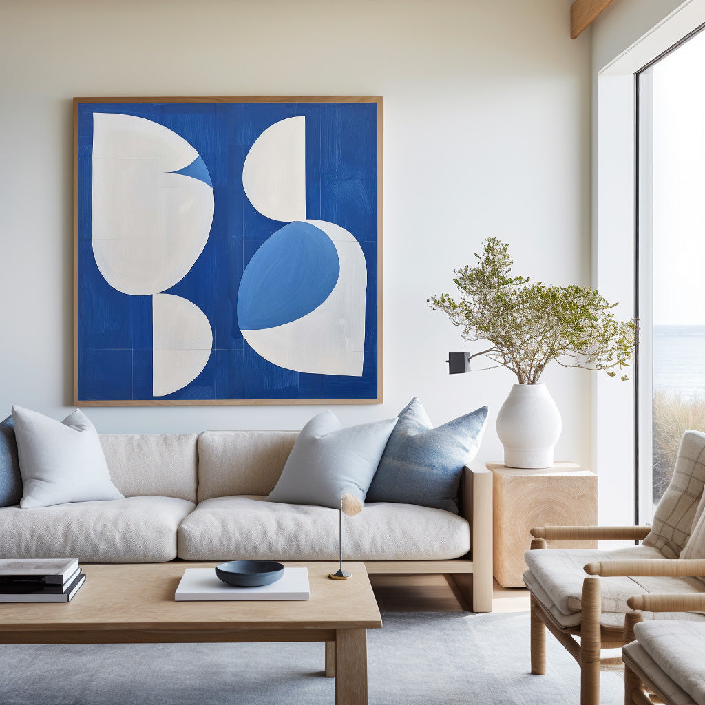 Wall Art Cobalt Organic Shapes