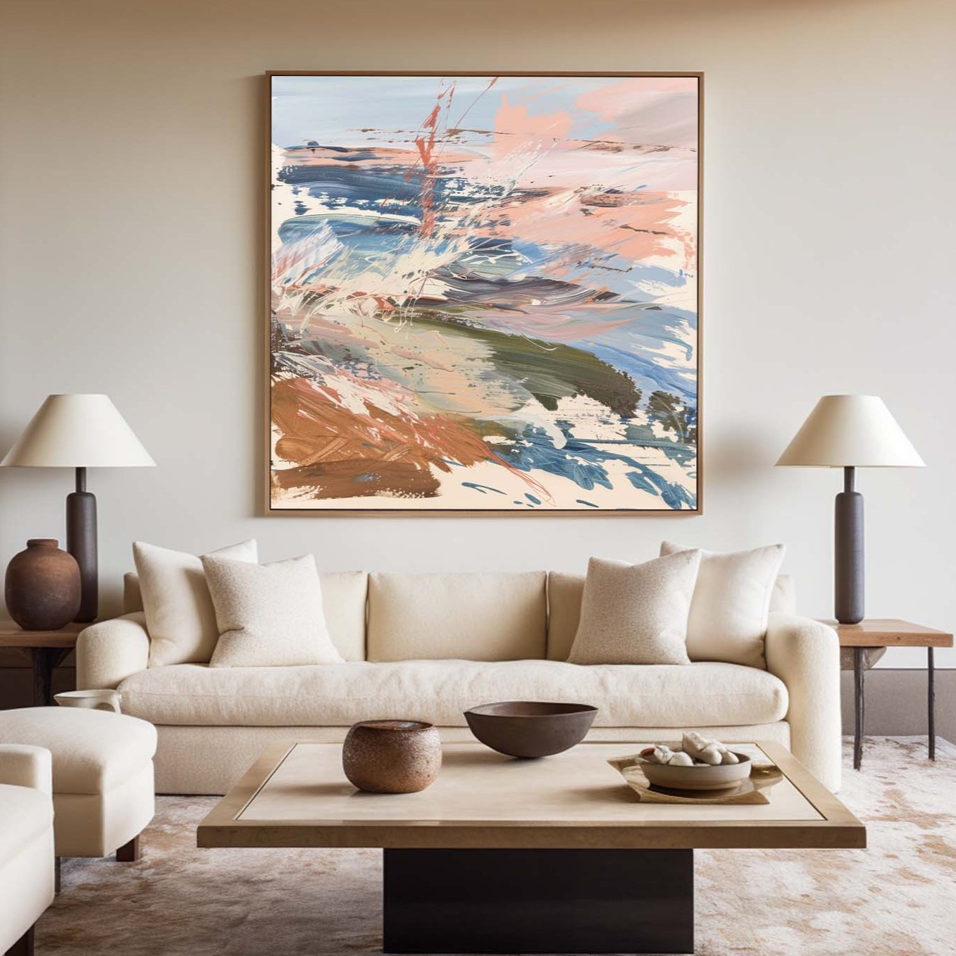 Pastel Clifftop Seascape Oil Painting