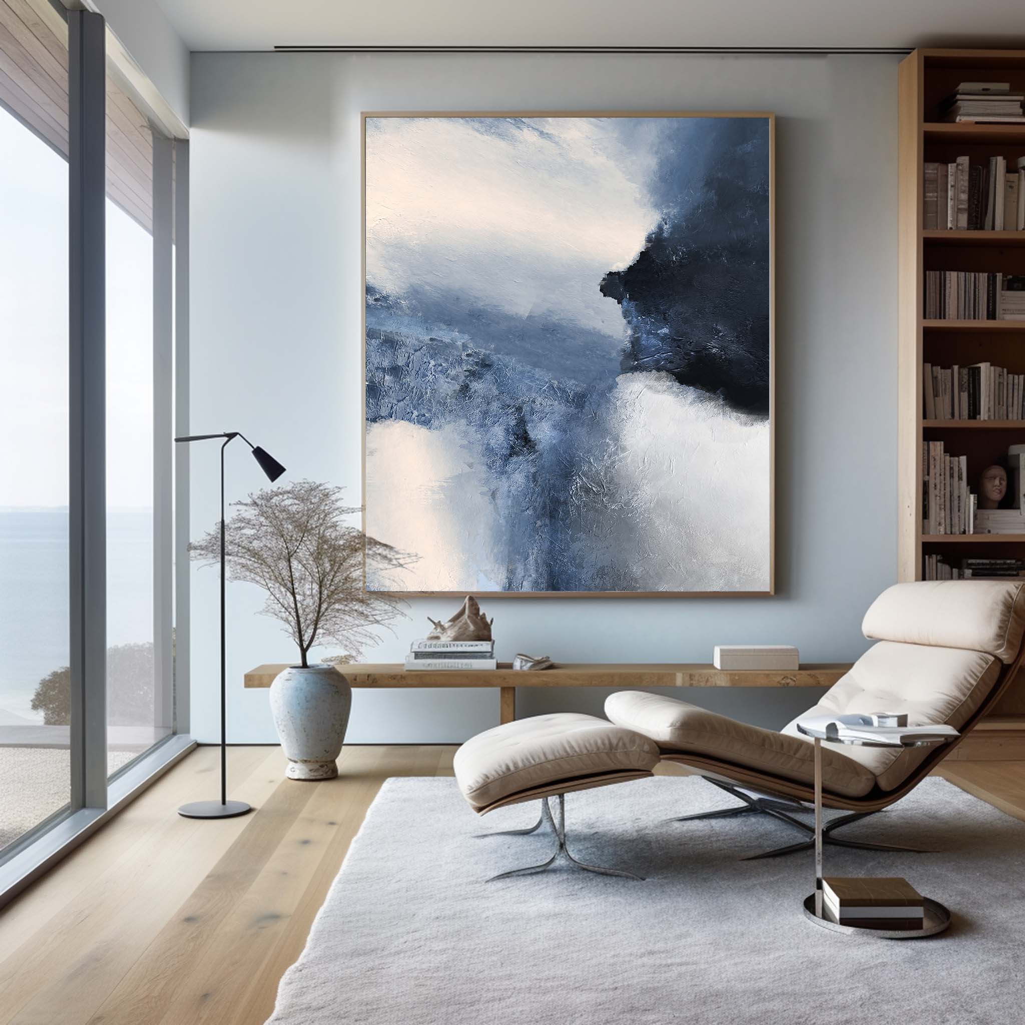 Blue White Abstract Painting ABAV22 - Neutralighting