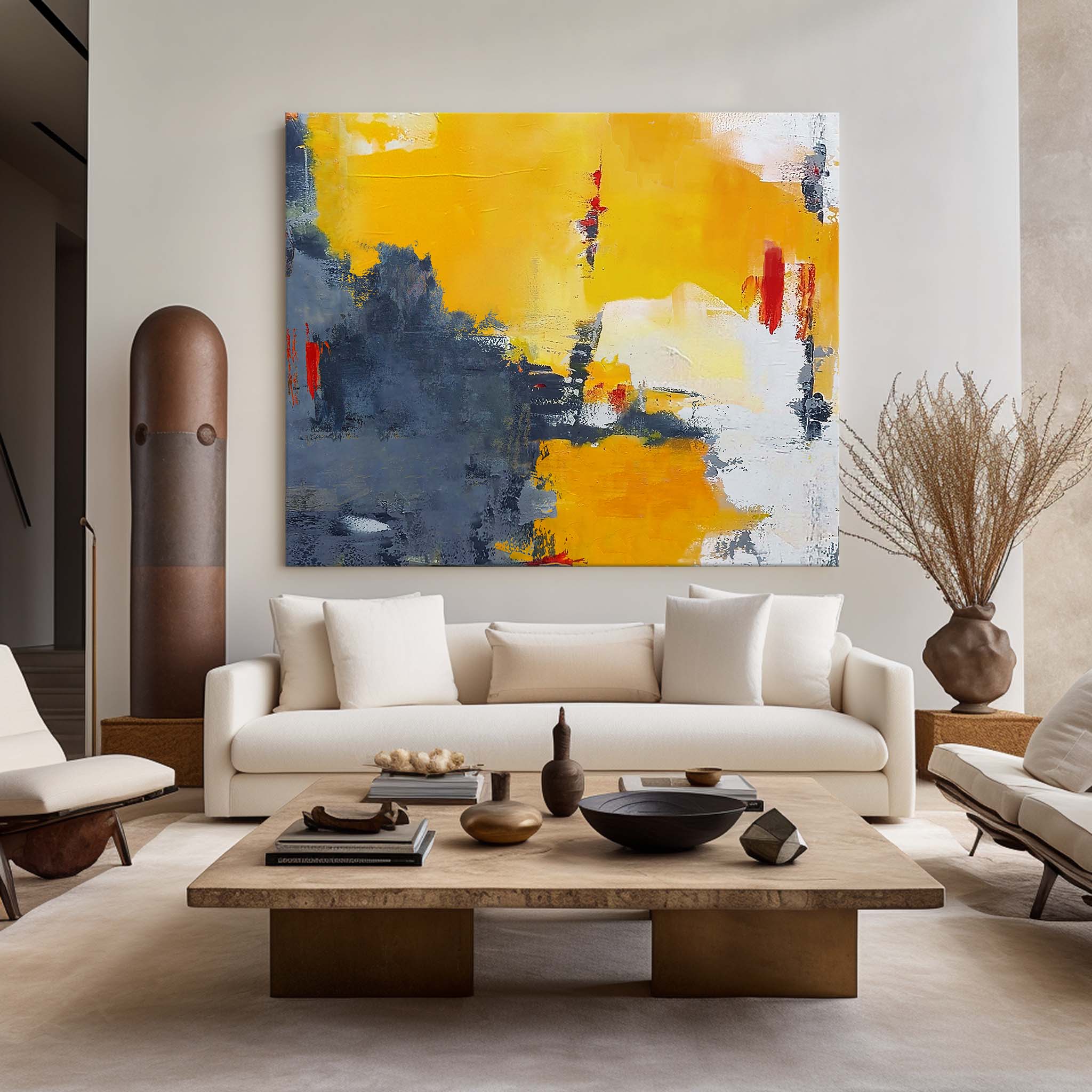 Orange Grey Abstract Art ABAH25 - Neutralighting
