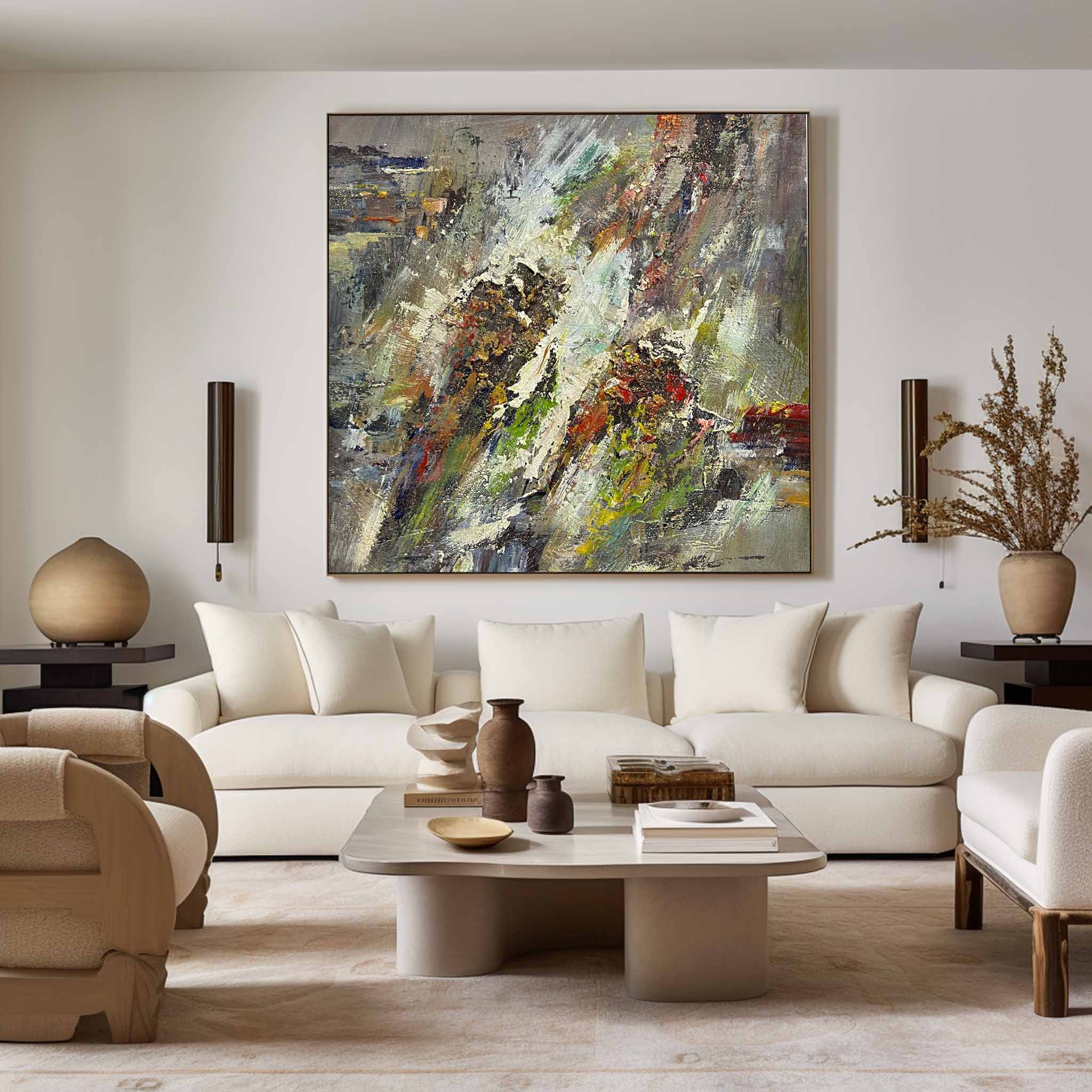 Abstract Mountain Landscape Textured Canvas Wall Art