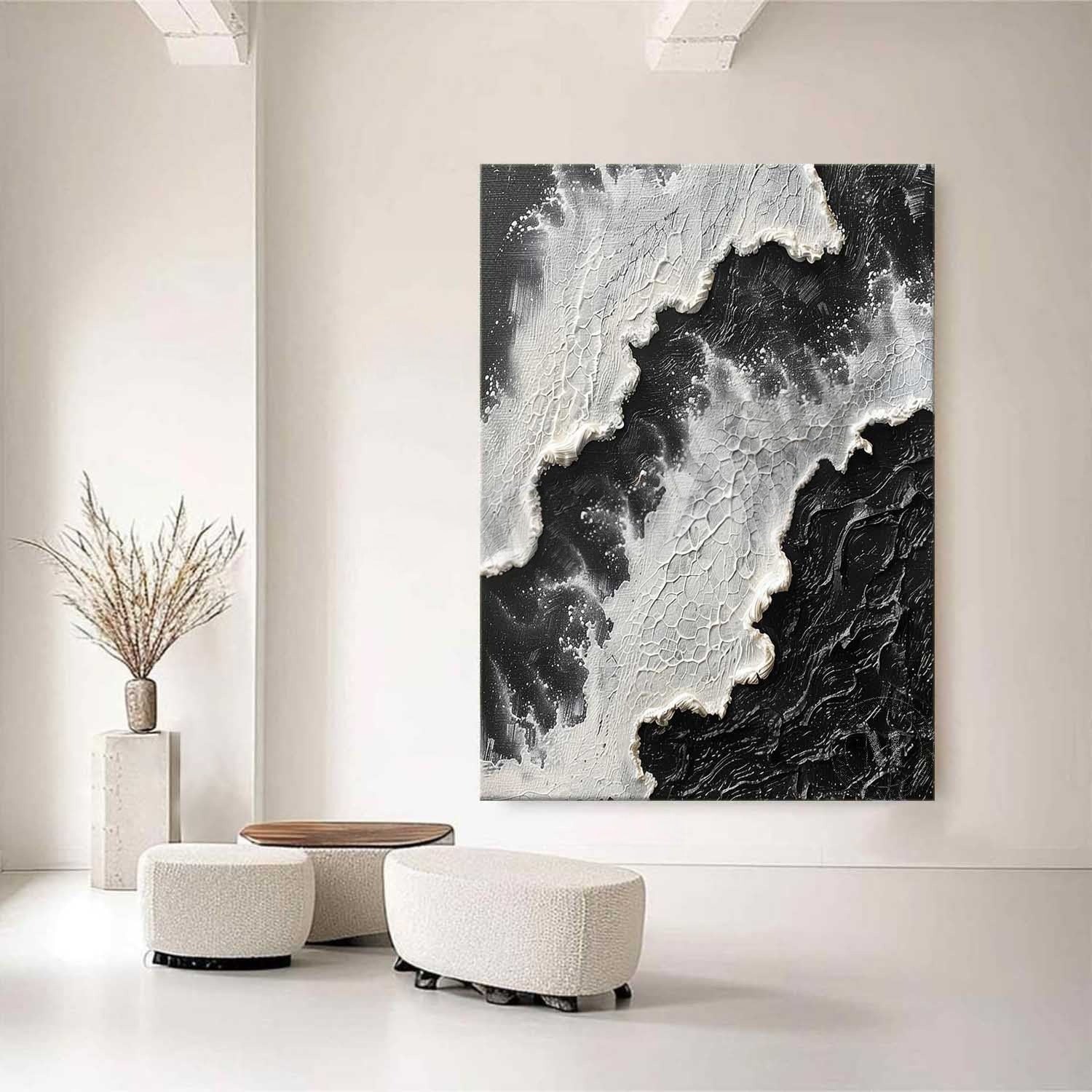 Wall Art Monochrome Ocean Wave