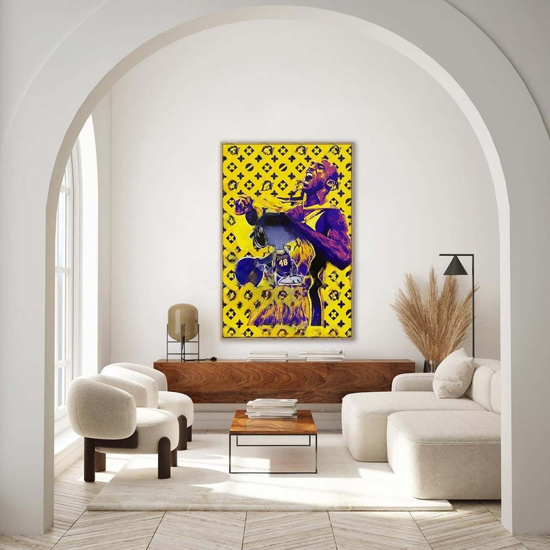 Wall Art Iconic Textured Lakers Kobe