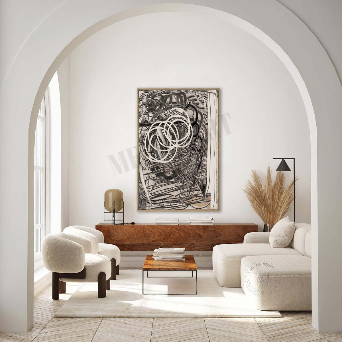 Wall Art Vertical Expressionist Painting