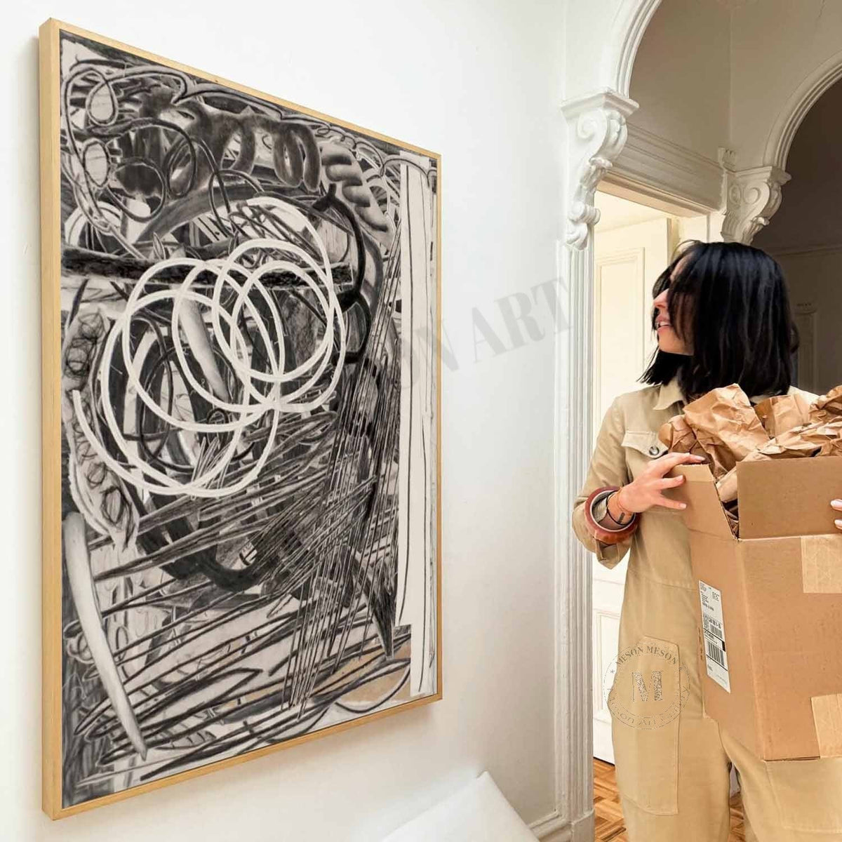 Wall Art Vertical Expressionist Painting