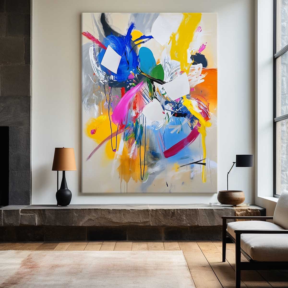 Vibrant Splash Color Abstract Canvas Art