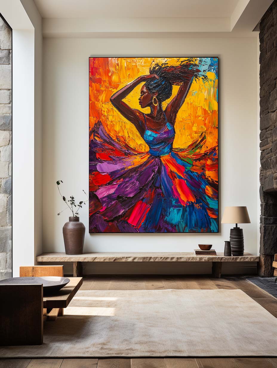 Colorful African Dancer Canvas Wall Art