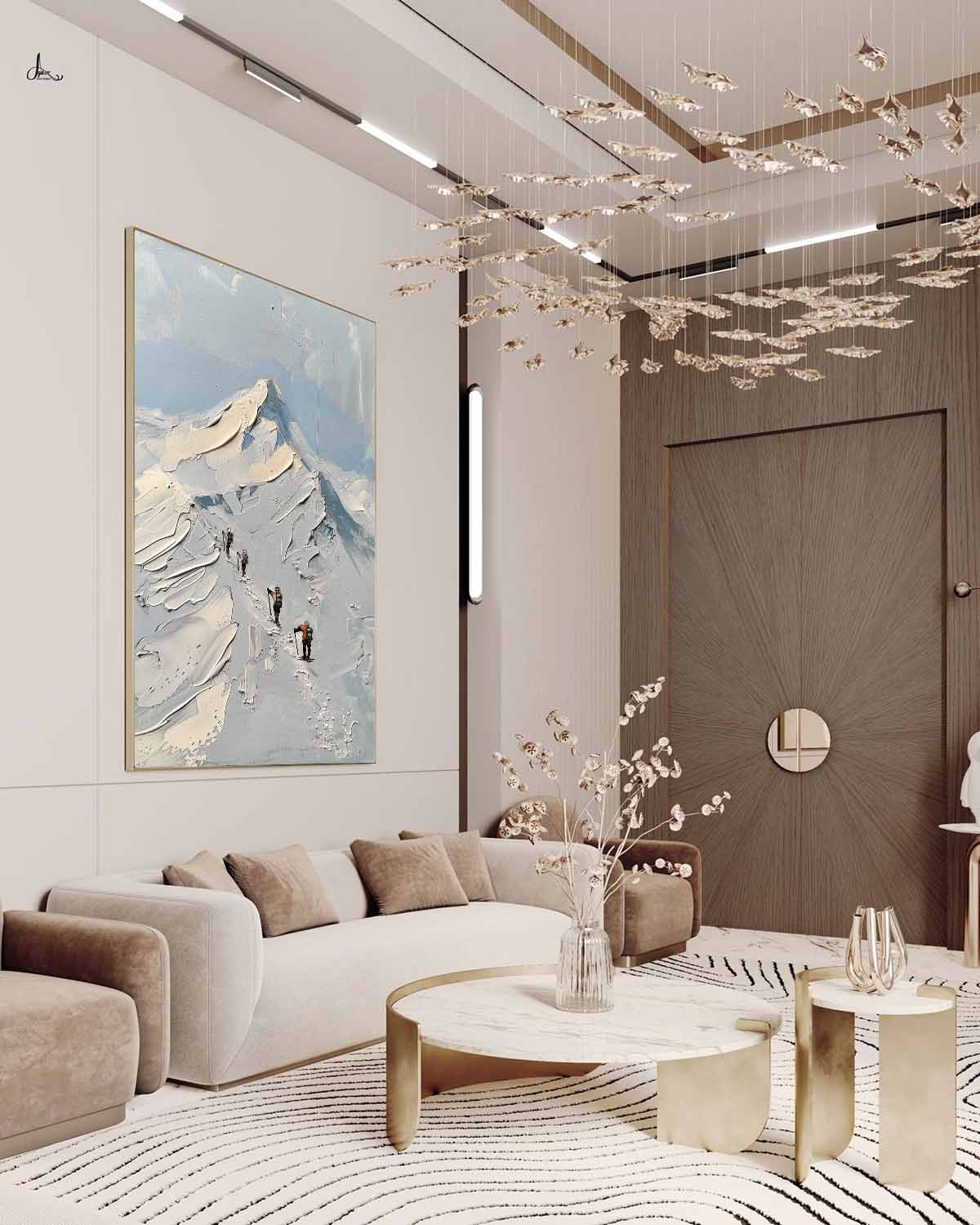 Wall Art Landscape Abstract Snow Modern