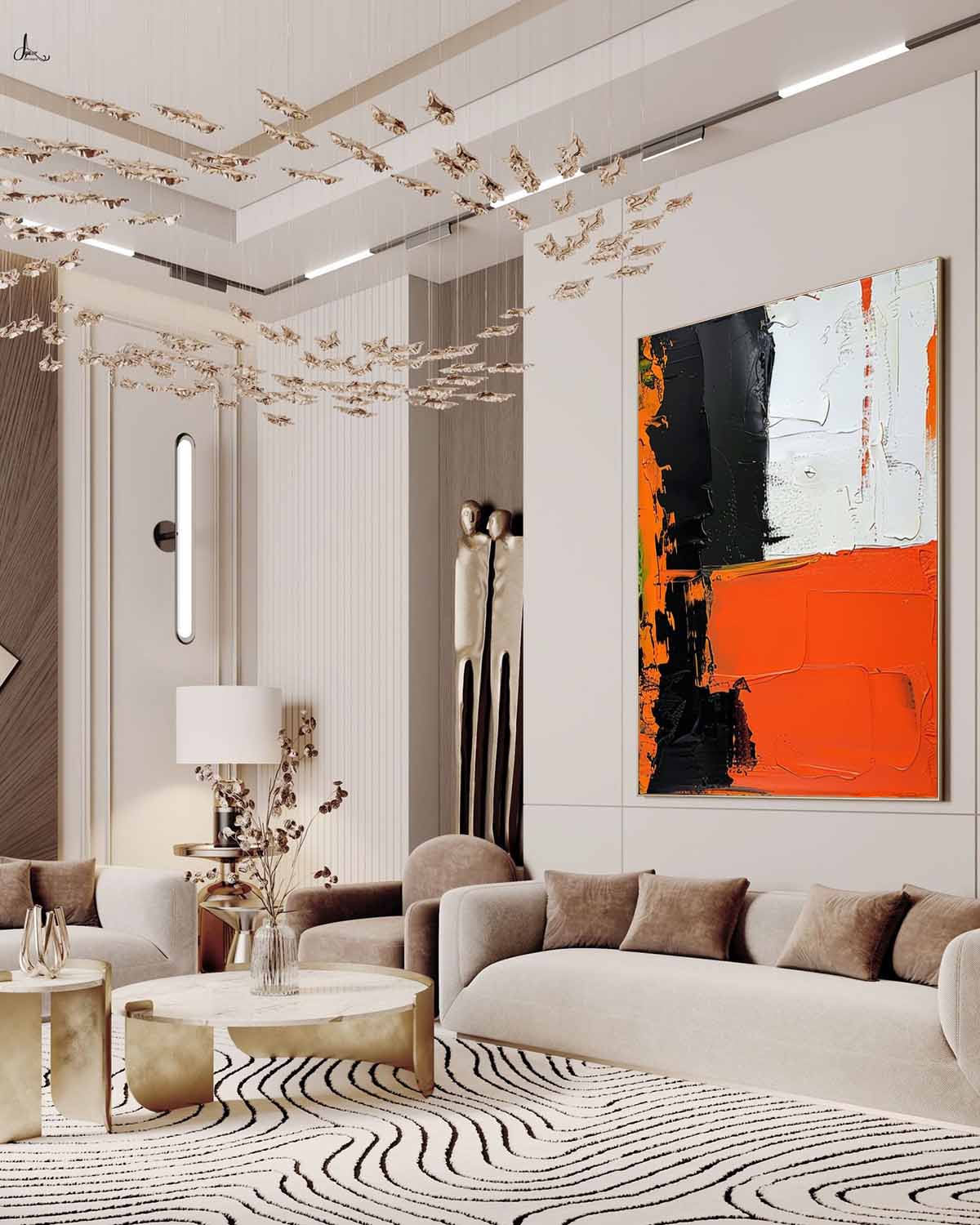 Wall Art Geometric Structure Abstract Block