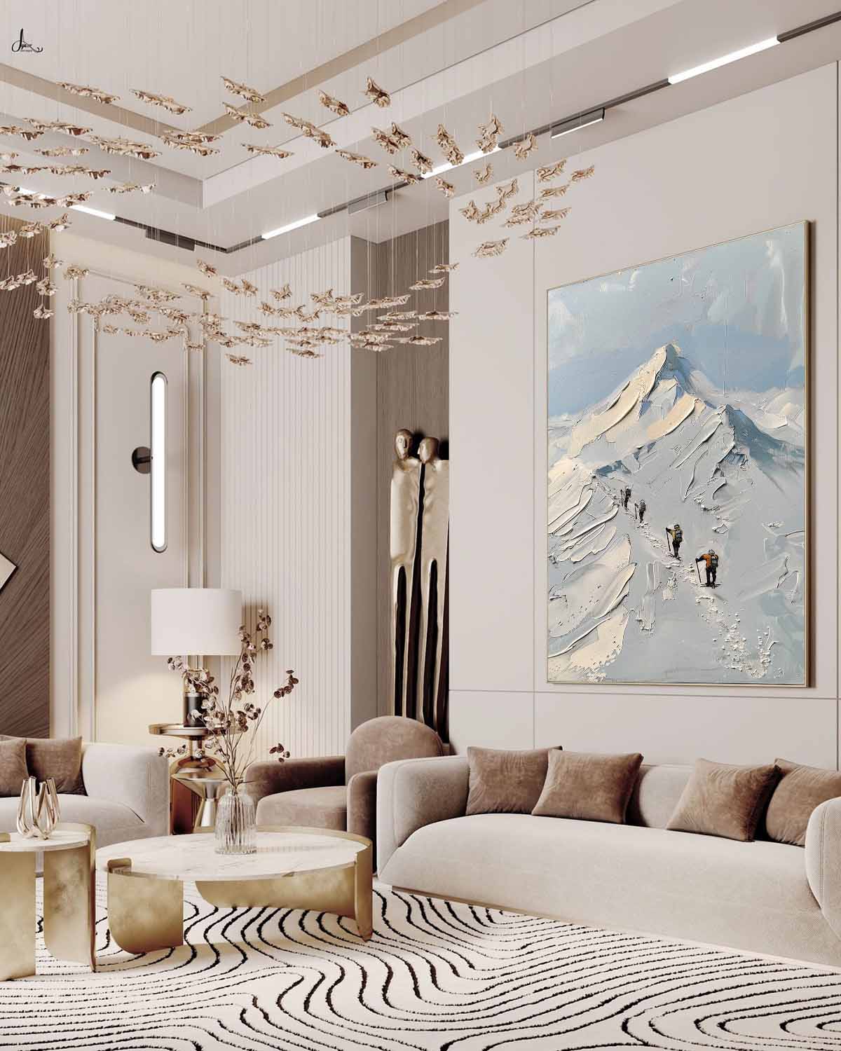 Wall Art Landscape Abstract Snow Modern