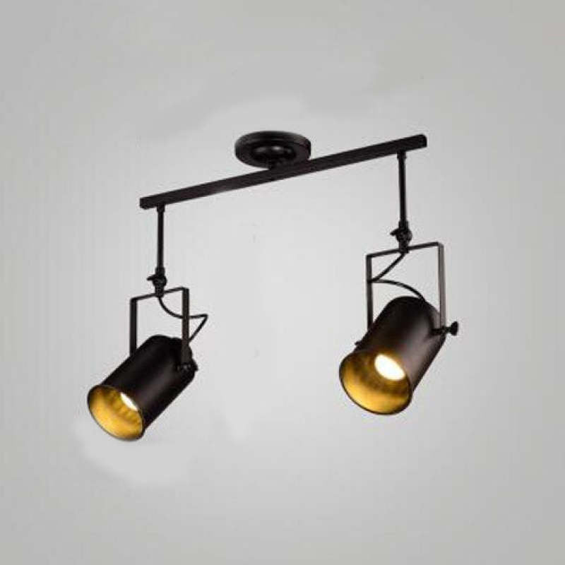 Silva Vintage Adjustable Semi-Flush Mount Ceiling Light, Black - Neutralighting