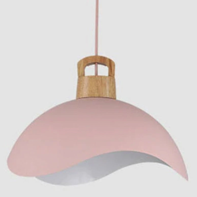 Valentina Colorful Shade Single Pendant Lights, Wood & Metal - Neutralighting