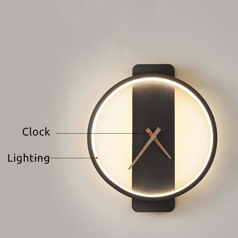 Valentina Arisha Square Clock Metal & Acrylic Wall Lamp, Gold - Neutralighting