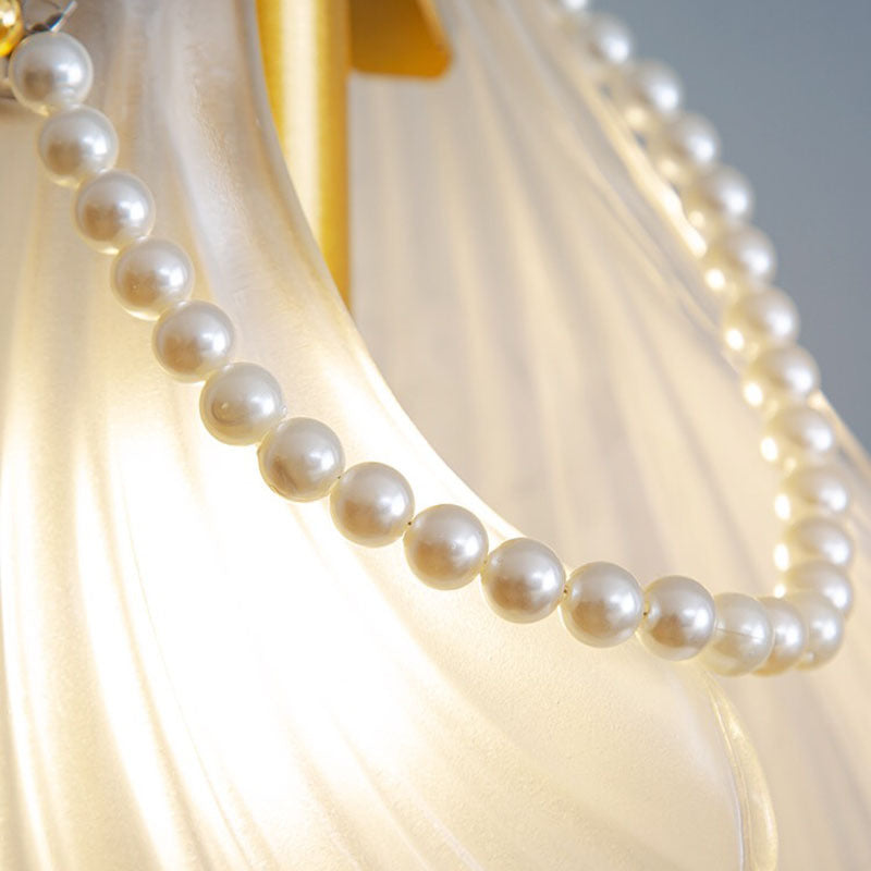 Kristy Art Deco Pearl Shell Metal/Acrylic Pendant Light, White - Neutralighting