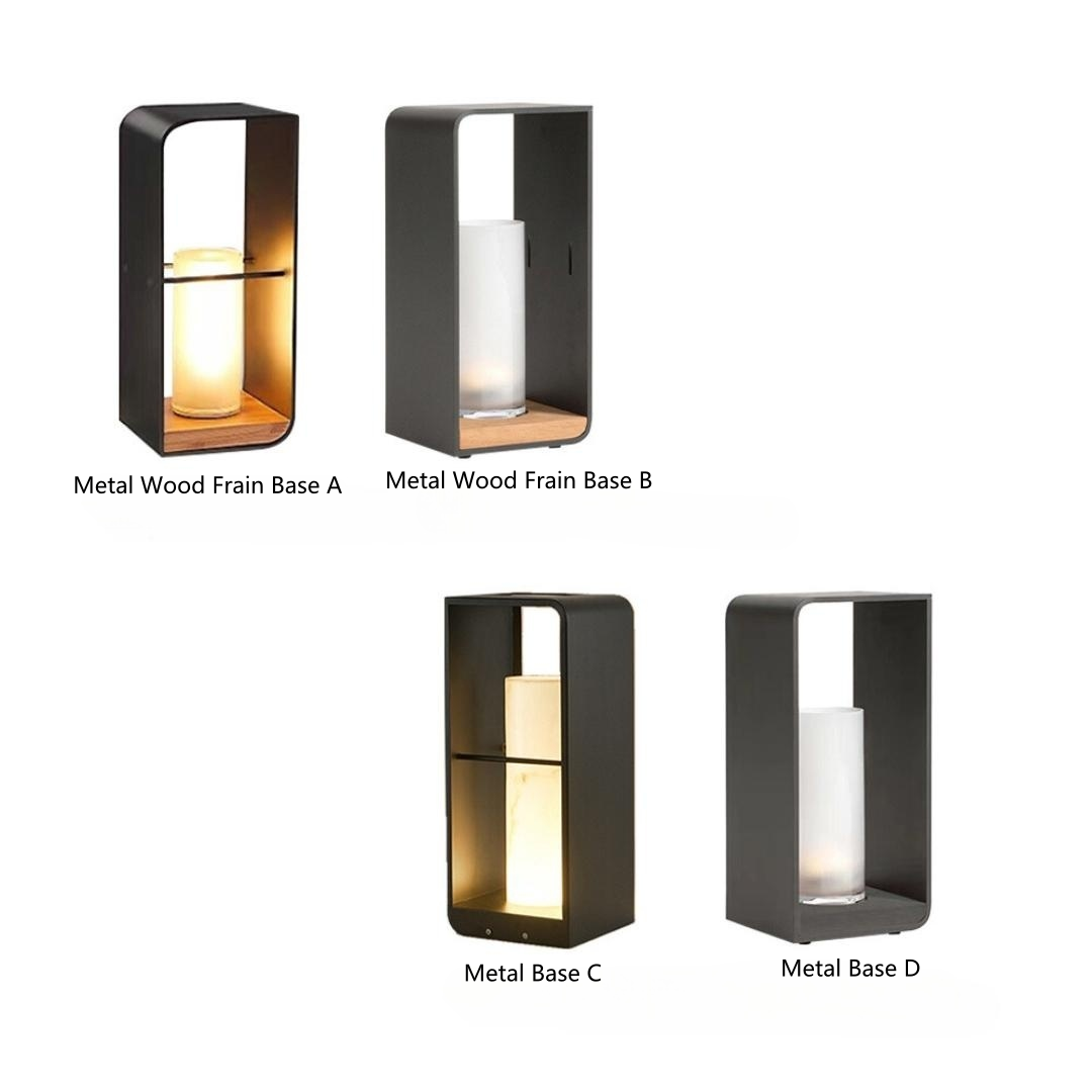 Ray Minimalist Cuboid Candle Solar Outdoor Floor Lamp Black - Neutralighting