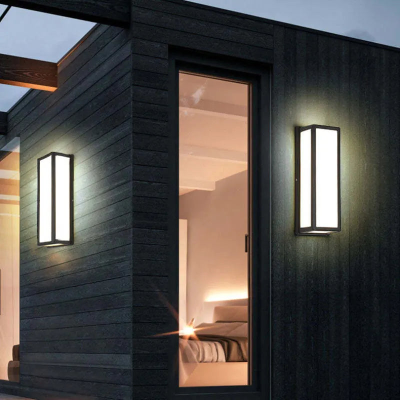 Linae Modern Waterproof Metal Cross Outdoor Wall Lamp, Black - Neutralighting
