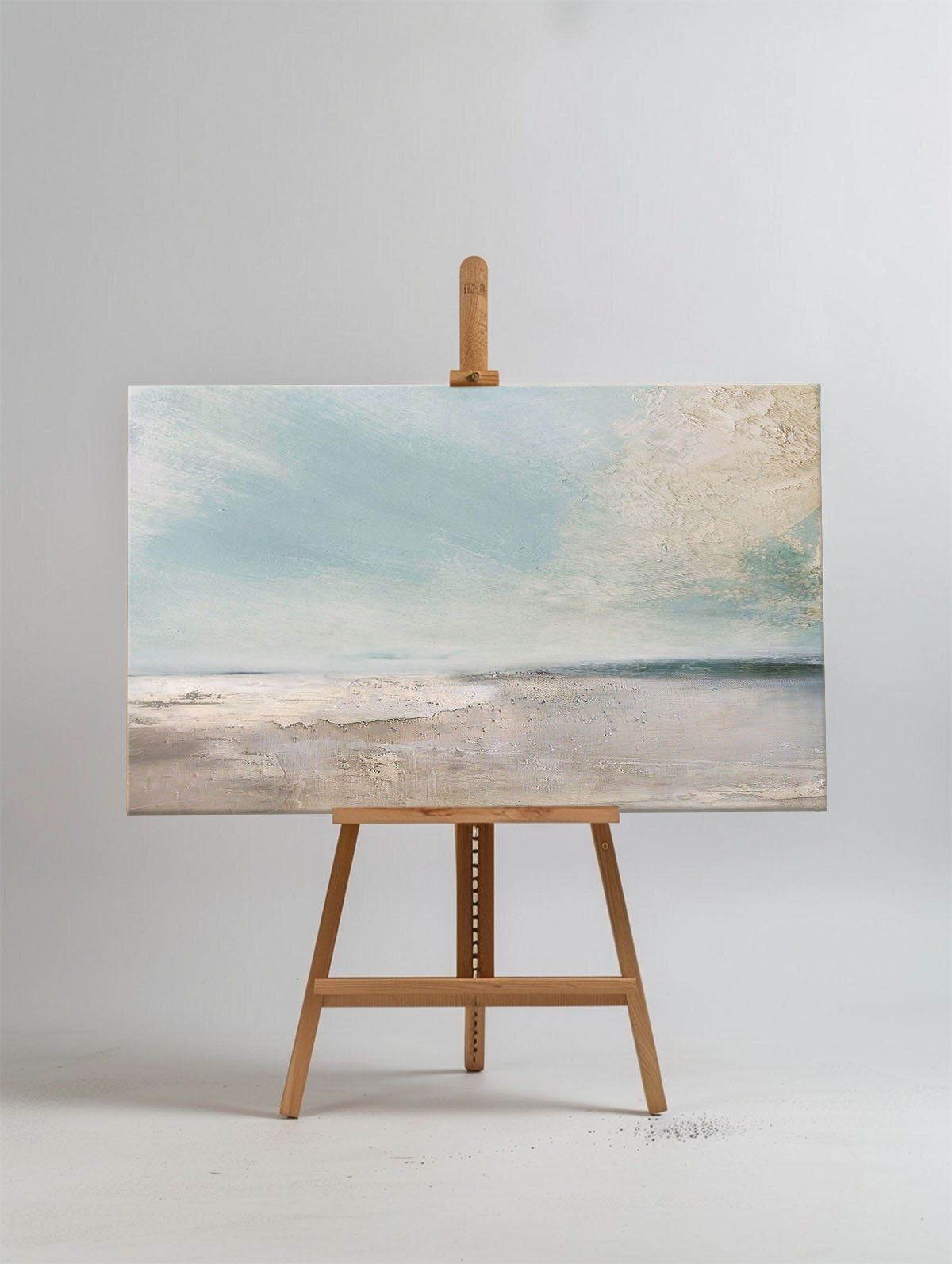 Soft Coastal Blue Beige Seascape Textured Wall Art