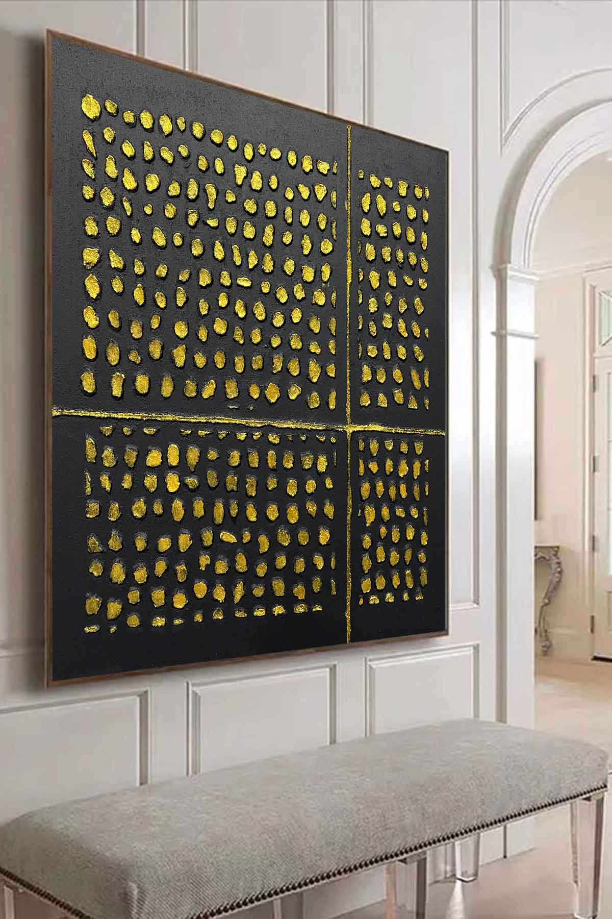 Wall Art Grid Pattern Geometric Abstract Luxury