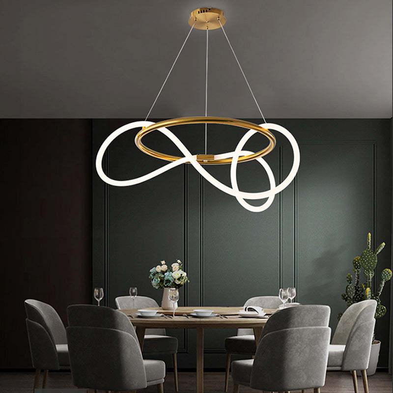 Arisha Curved & Linear Semi Flush Mount Ceiling Light, Gold - Neutralighting