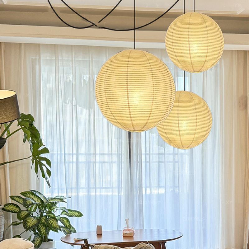 Ritta Pendant Light Wabi-sabi Globe Paper - Neutralighting