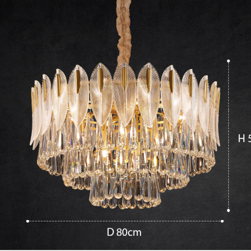 Arisha Luxury Feather Crystal Chandelier, Living Room - Neutralighting