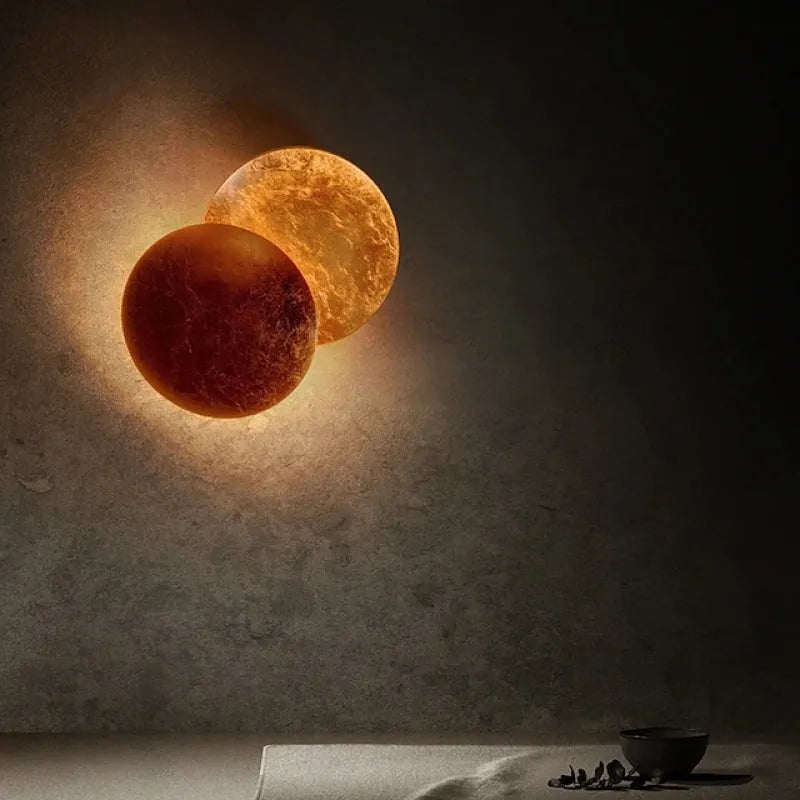 Arisha Modern Minimalist Round Moon Eclipse Wall Lamp - Neutralighting