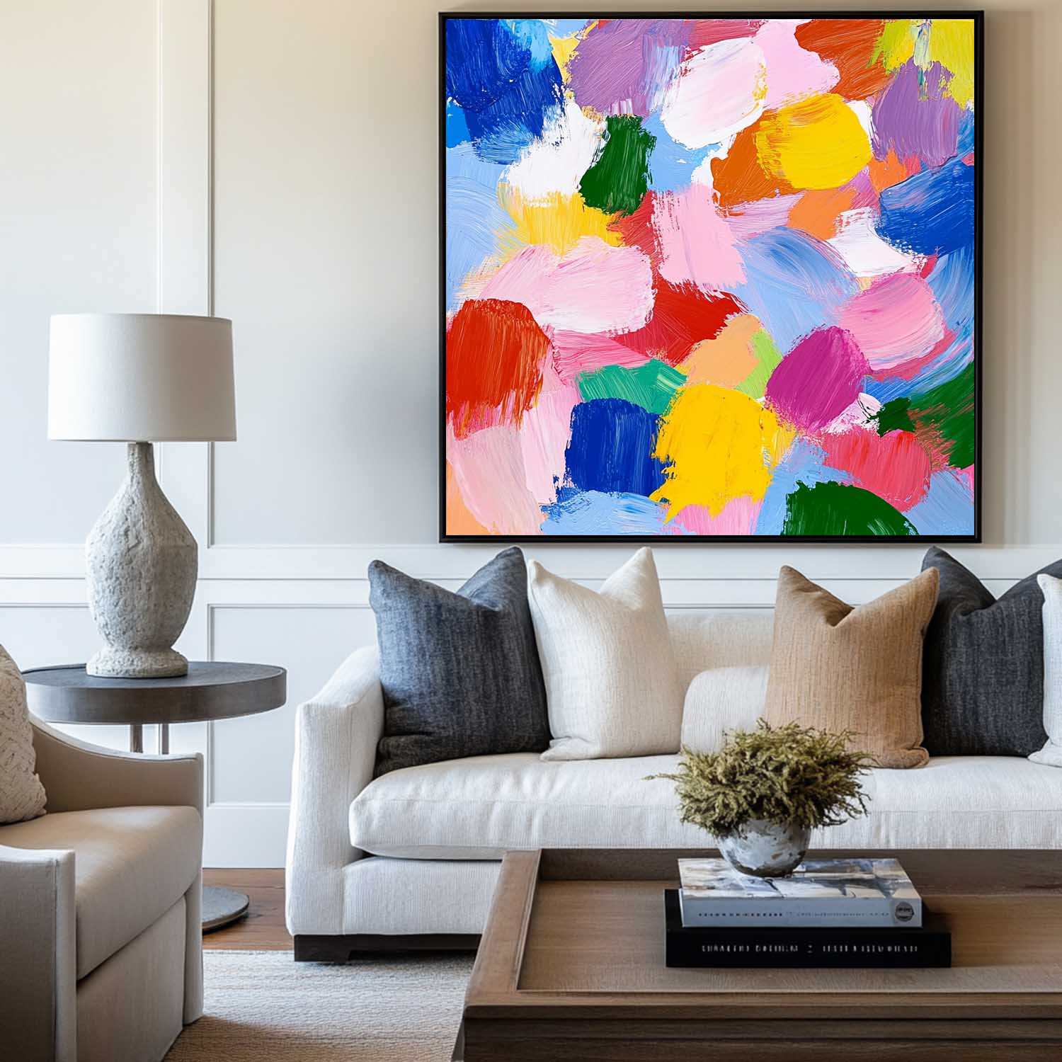 Bright Abstract Expression Canvas Wall Art