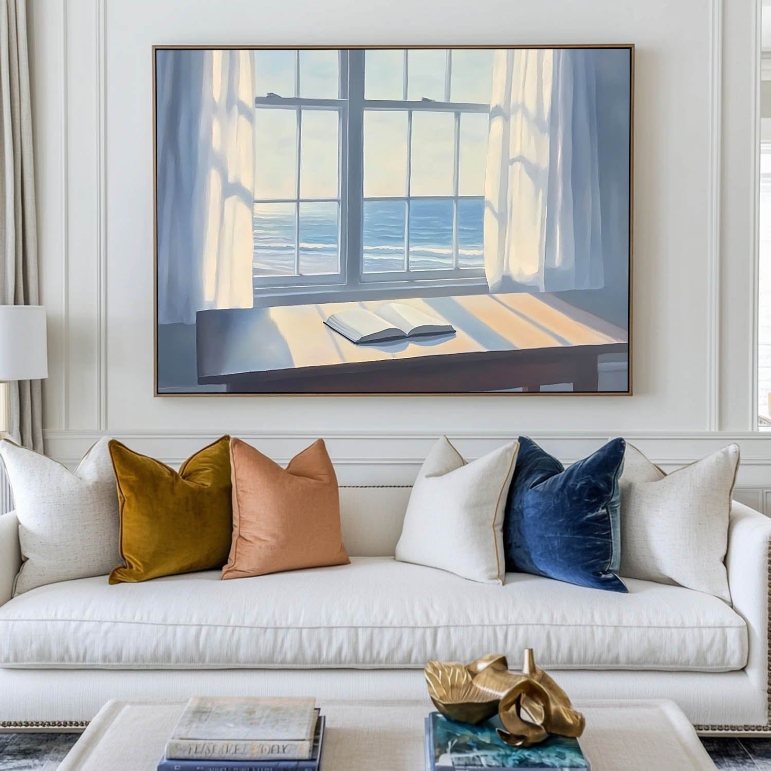 Coastal Window Book Canvas Wall Art