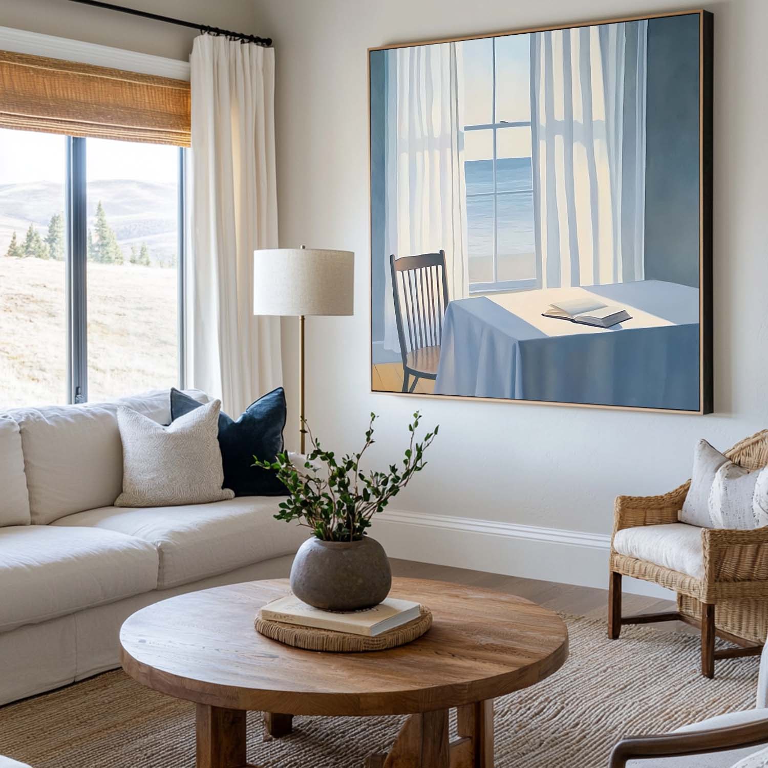 Coastal Window View Canvas Wall Art