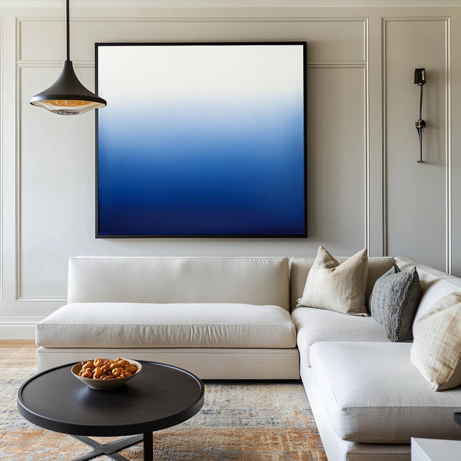 Blue Ombre Gradient Minimalist Painting
