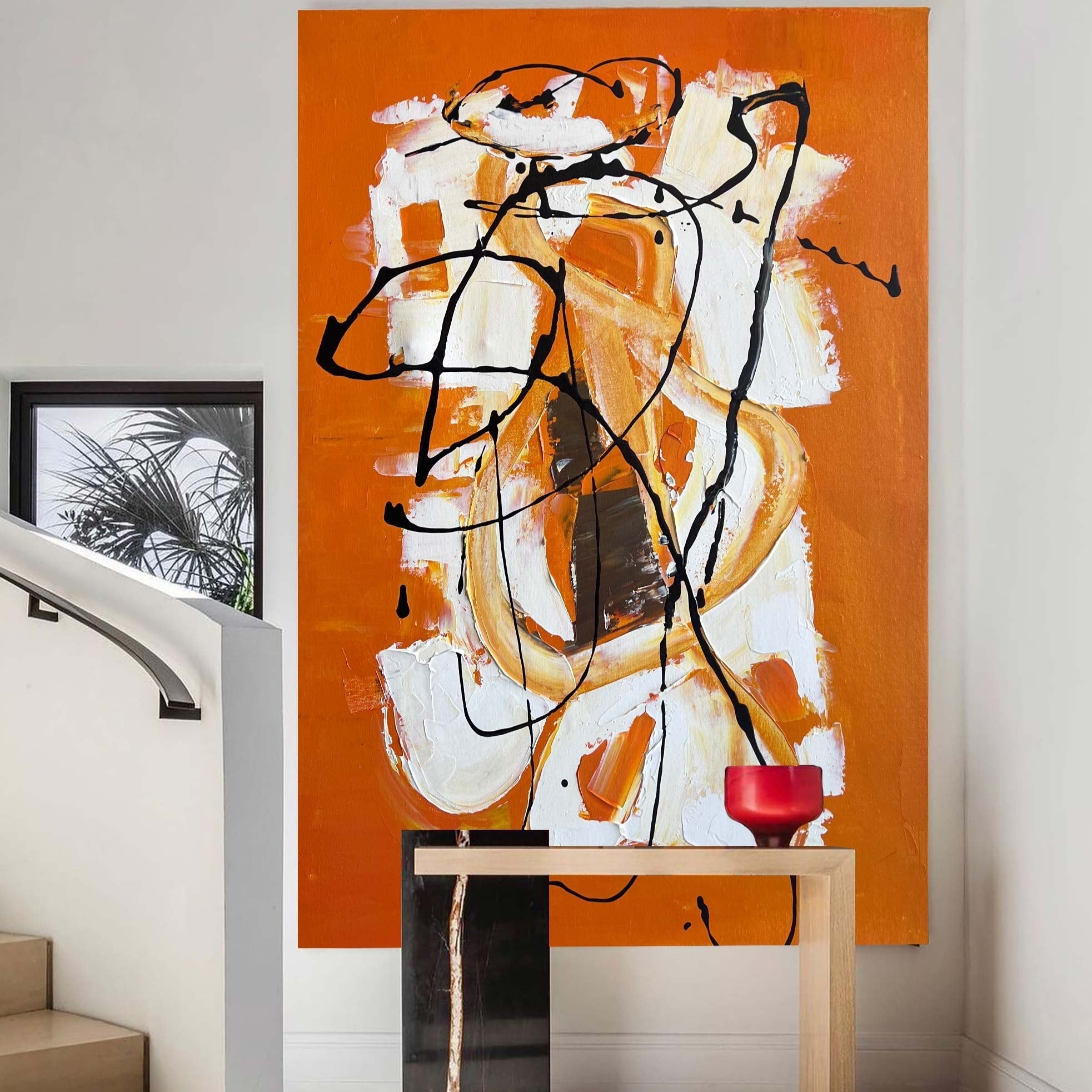 Orange Abstract Painting ABAV183 - Neutralighting