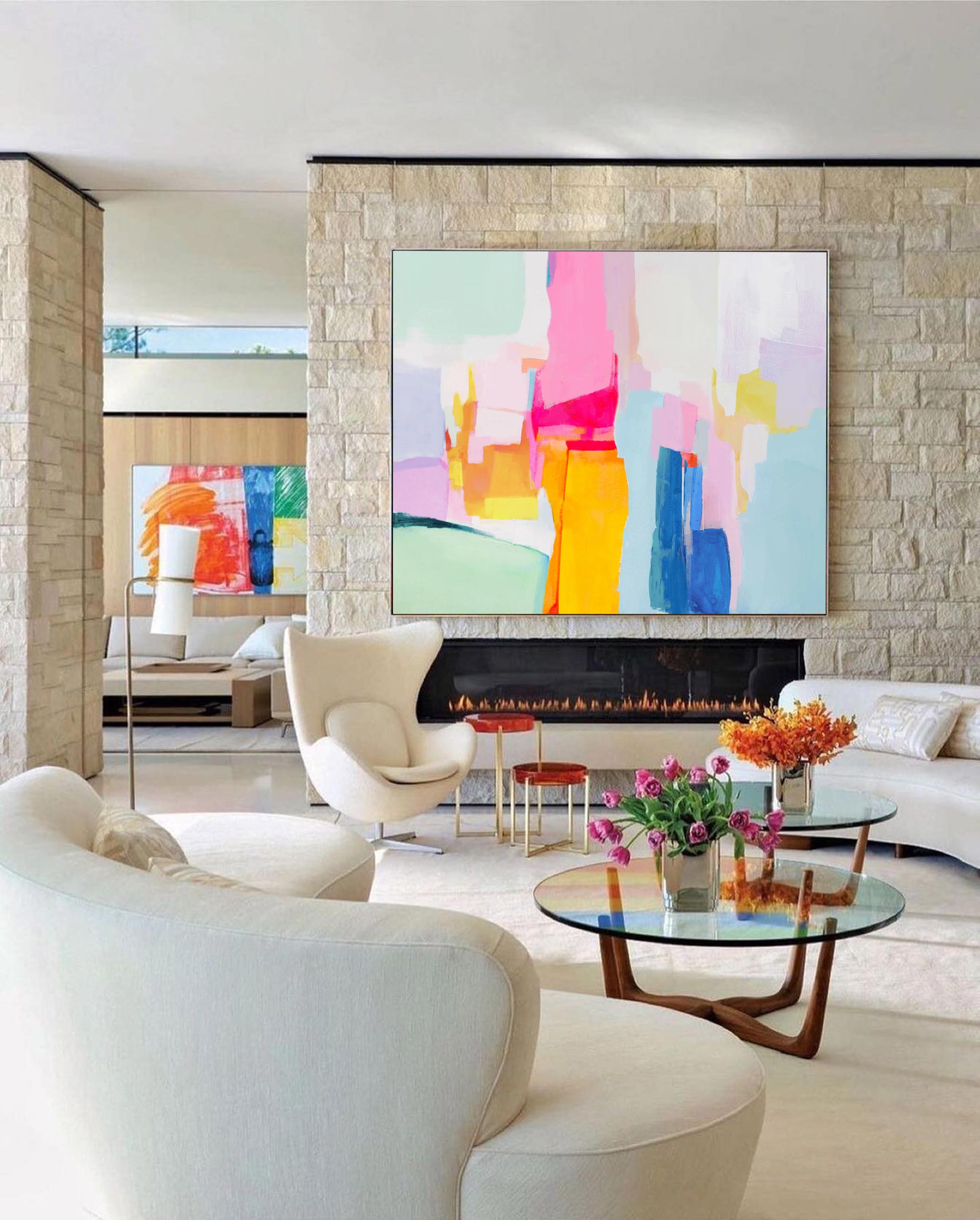 Colorful Pastel Abstract Painting