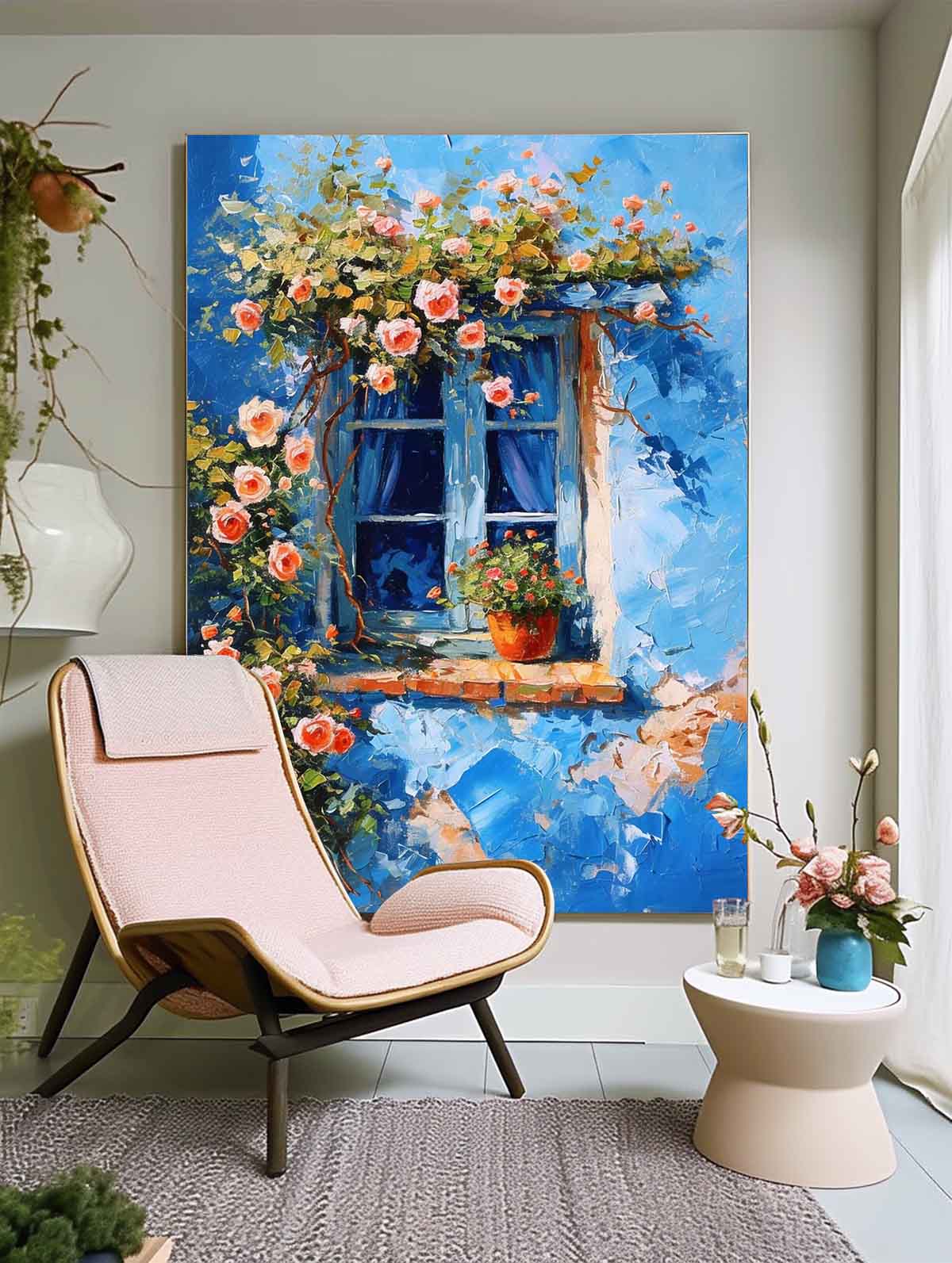 Wall Art Flower Impasto Mediterranean Rustic