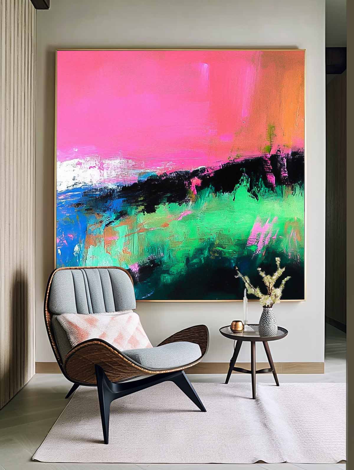 Wall Art Abstract Maximalist Neon Bohemian