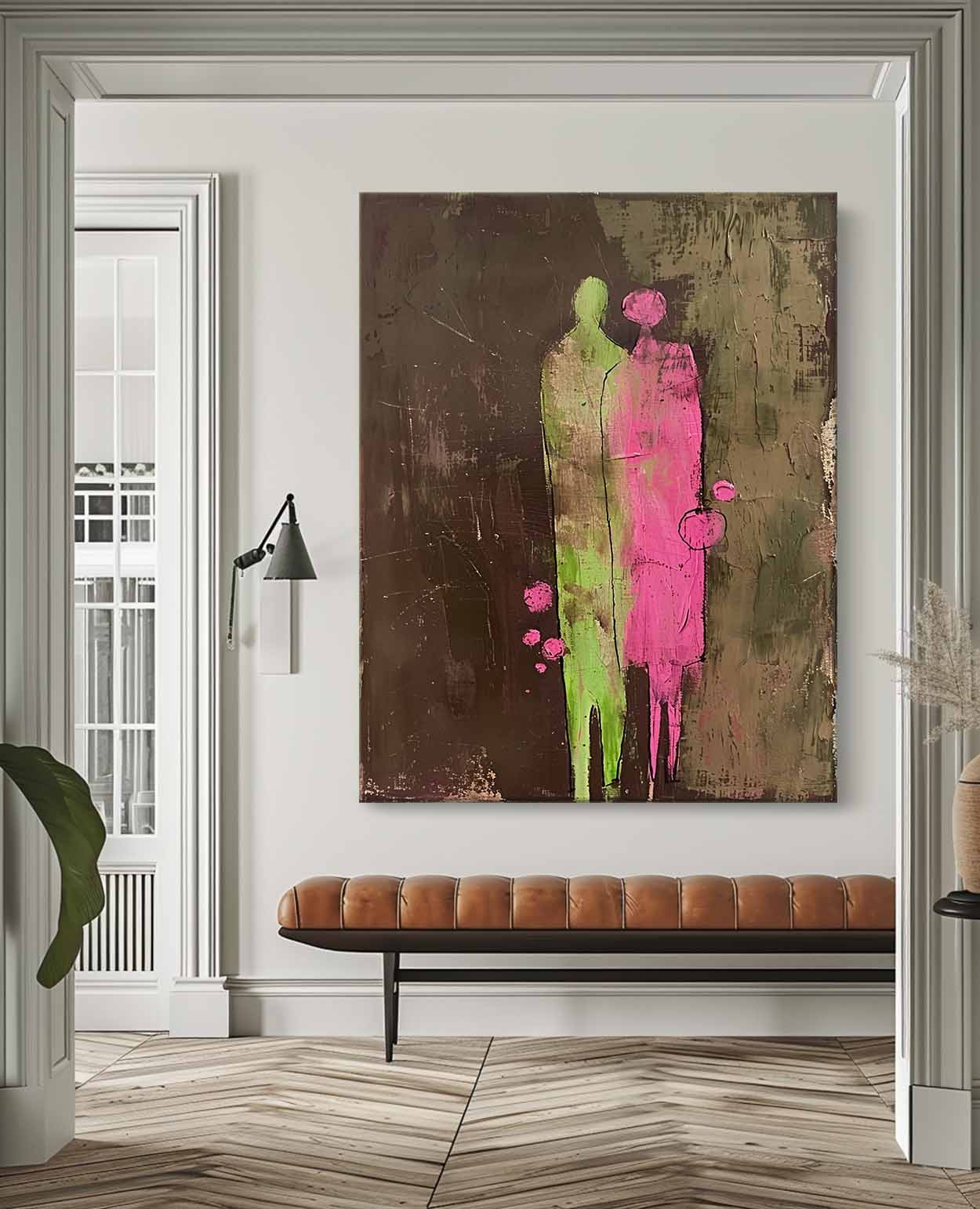 Wall Art Impasto People Silhouette Romantic Decor