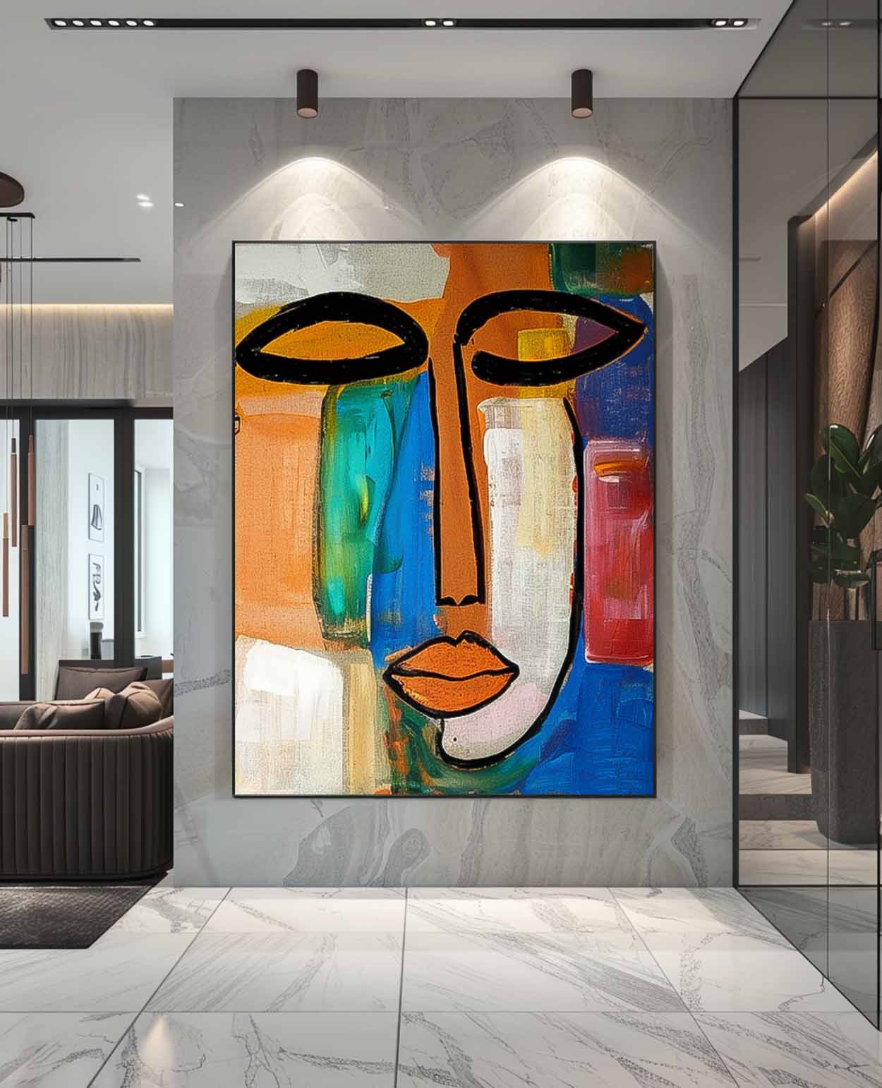 Wall Art Abstract People Vibrant Painterly