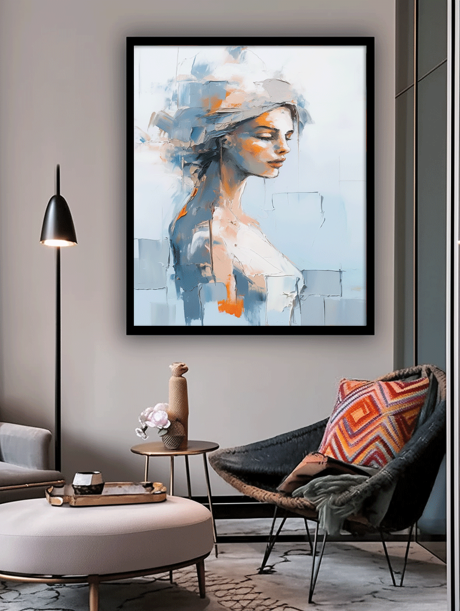 Wall Art People Impasto Floral Modern Abstract