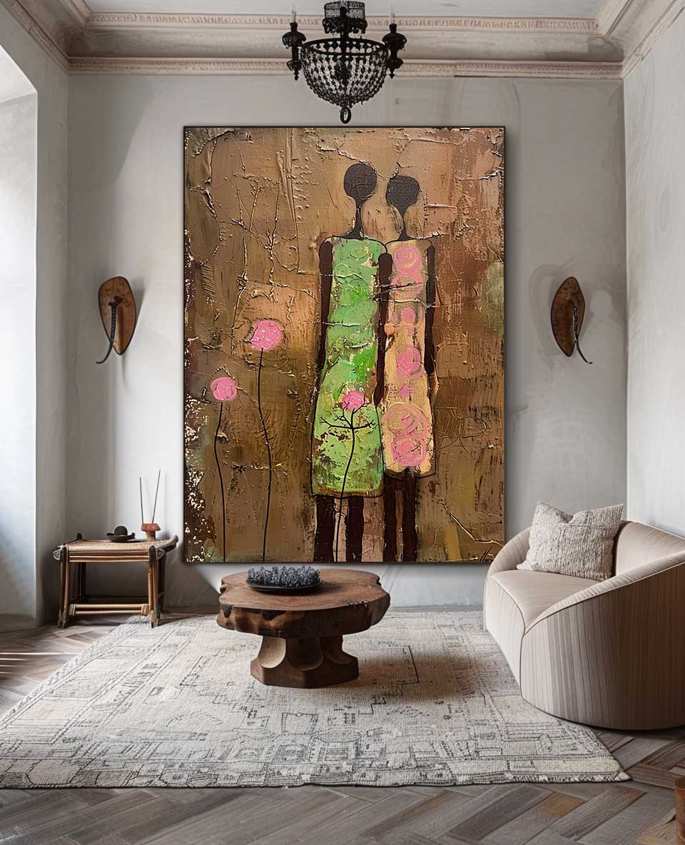 Wall Art Abstract Stylized African Figure Portrait