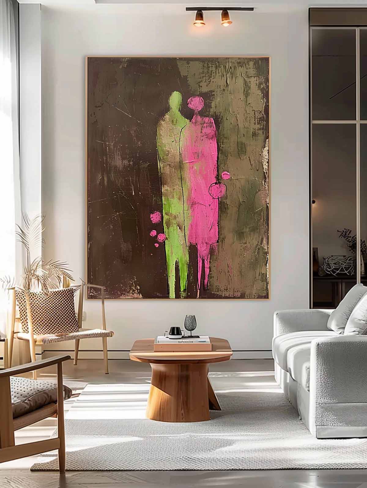Wall Art Impasto People Silhouette Romantic Decor